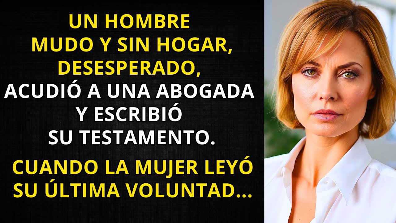 UN HOMBRE MUDO Y SIN HOGAR, DESESPERADO, ACUDIÓ A UNA ABOGADA Y ESCRIBIÓ SU TESTAMENTO...