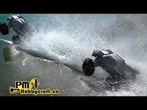 Showdown - Traxxas X-MAXX Extreme Hydroplane Race on Water