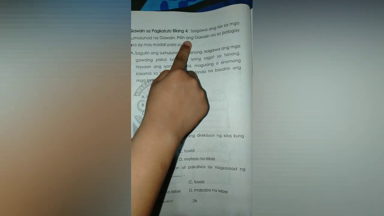 Sagutin ang mga tanong sa ibaba