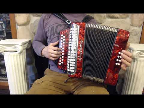 GAL406218 - Red Galotta Weltmeister 406 Diatonic Button Accordion CF 21 8 $799