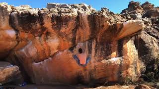 Video thumbnail of Battle of the skink, 7b+. Rocklands