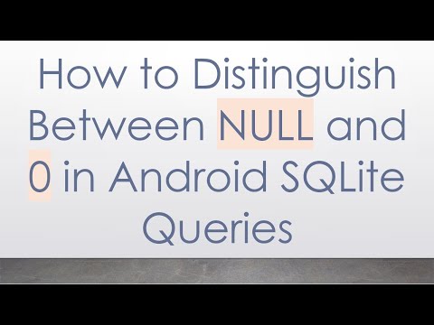 How to Distinguish Between NULL and 0 in Android SQLite Queries