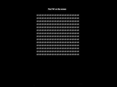 Identify the number '96' on the screen