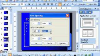 PowerPoint 2003 Tutorial Set Line Spacing in Text Boxes &Placeholders Microsoft Training Lesson 6.9