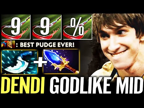 🔥 DENDI Pudge GODLIKE MID 99% LEGEND HOOK — Blink 1st Item + Aghanim Master Build Dota 2 Pro