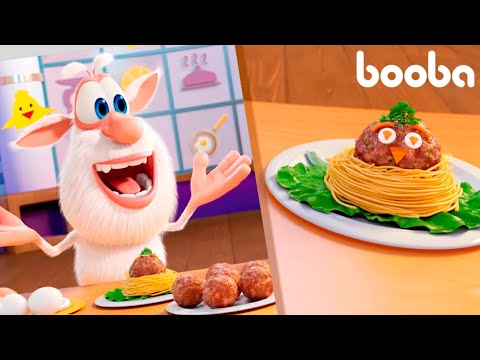 Booba Food Puzzle: Spaghetti and Meatball Nests Recipe 🍝 Funny cartoons for kids ⭐ Booba ToonsTV