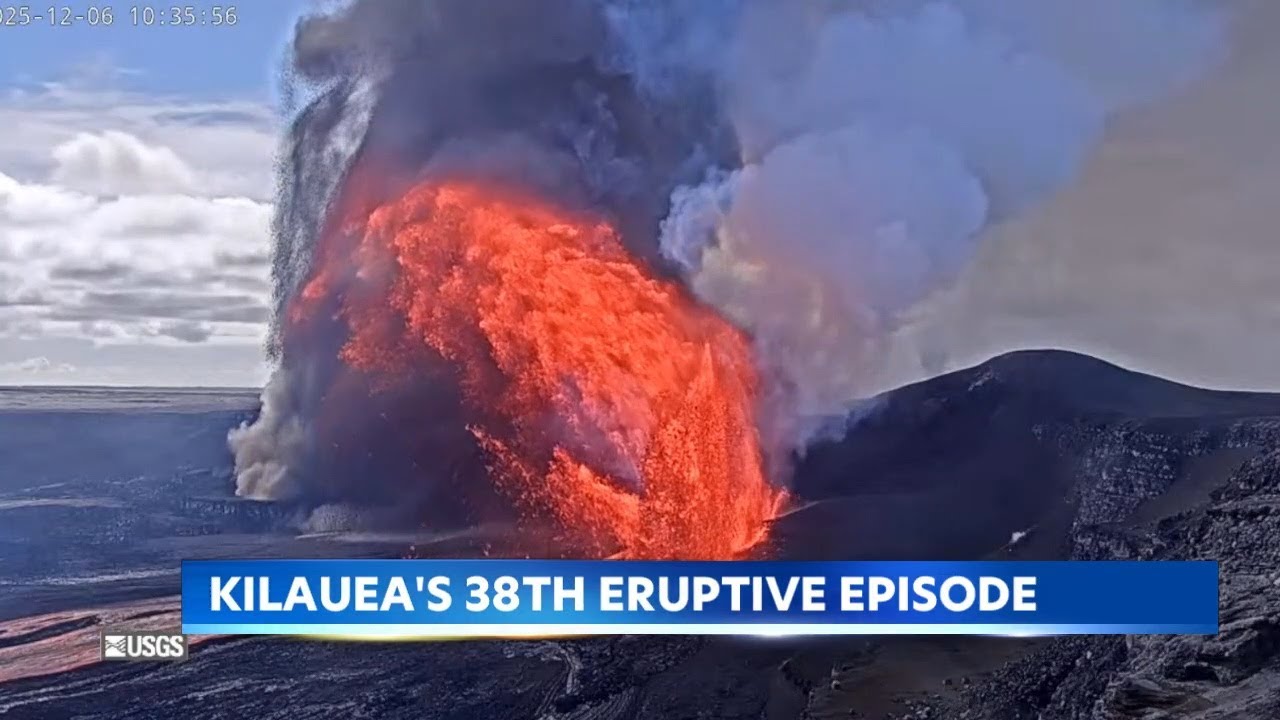 Đợt Phun Trào Thứ 38 của Kilauea Gây Chú Ý Với Hiện Tượng Đài Phun Dung Nham Ba Điểm Hiếm Gặp