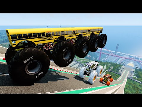 BmNG Ultra - Epic High Speed monster trucks jumps stunts & crashes #053  | BeamNG Drive