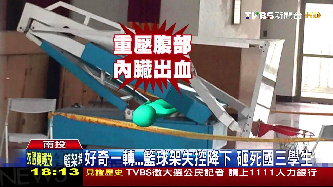好奇一轉…籃球架失控降下 砸死國三學生