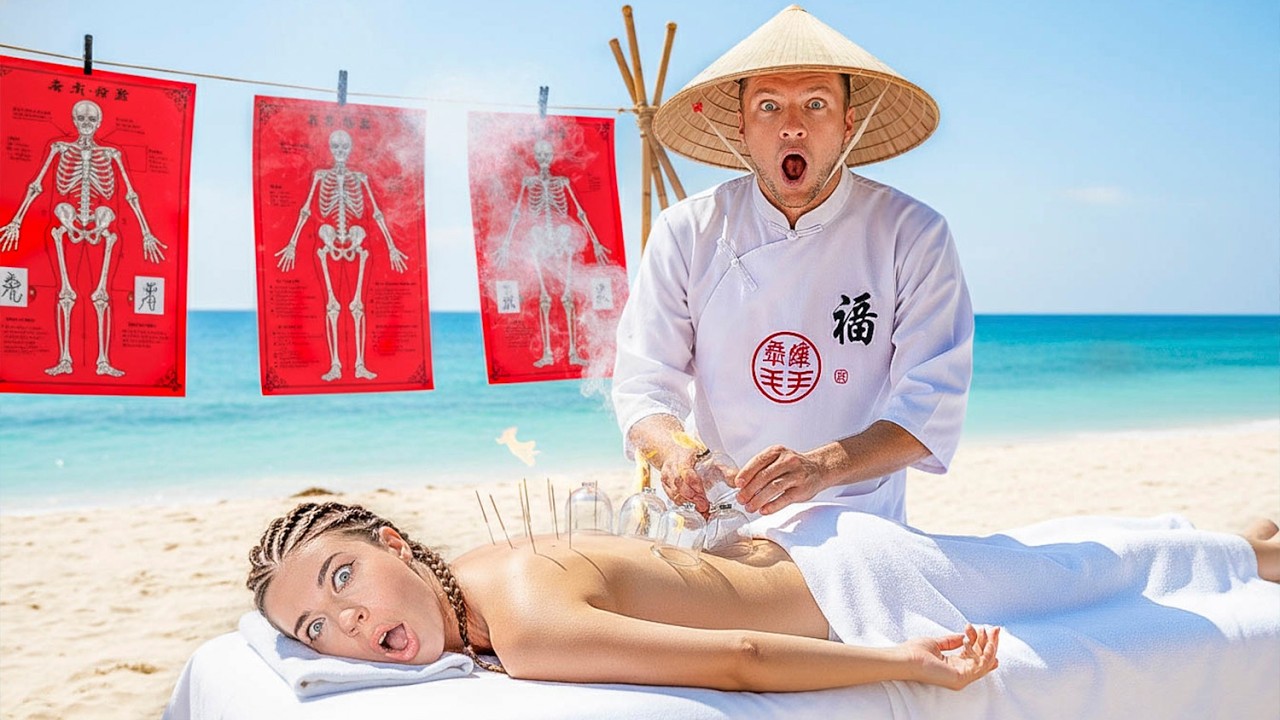 Китайский массаж с огнем. Лечим спину на острове Хайнань. Китайская медицина