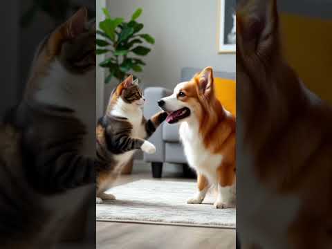 cat and dog funny video 🤣🤣🤣