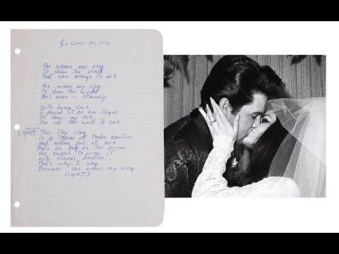 Elvis Presley Handwritten Lyrics "She Wears My Ring"