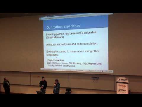 Kiwi Pycon 2012 Lighting talk - Brendan Cooper and Sam Bailey