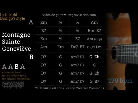 Montagne Sainte-Geneviève (170 bpm) - Gypsy jazz Waltz Backing track / Valse Jazz manouche