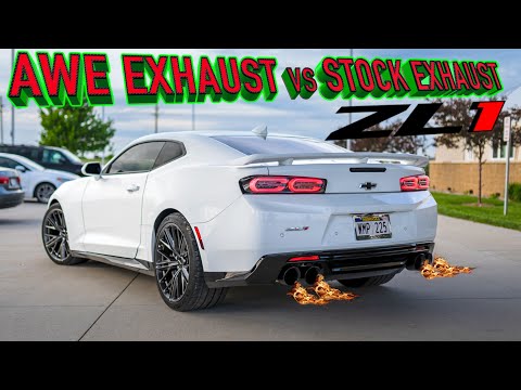 AWE TRACK EDITION VS STOCK CAMARO ZL1 NPP EXHAUST COMPARISON!!!! **LOUD**