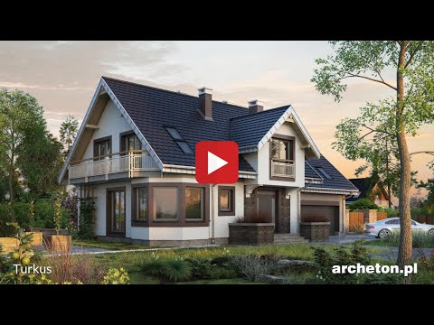 Projekt domu Turkus - archeton.pl -  z użytkowym poddaszem 229,8 m2