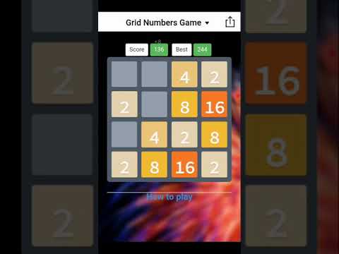 Grid numbers puzzle 2048 -8192