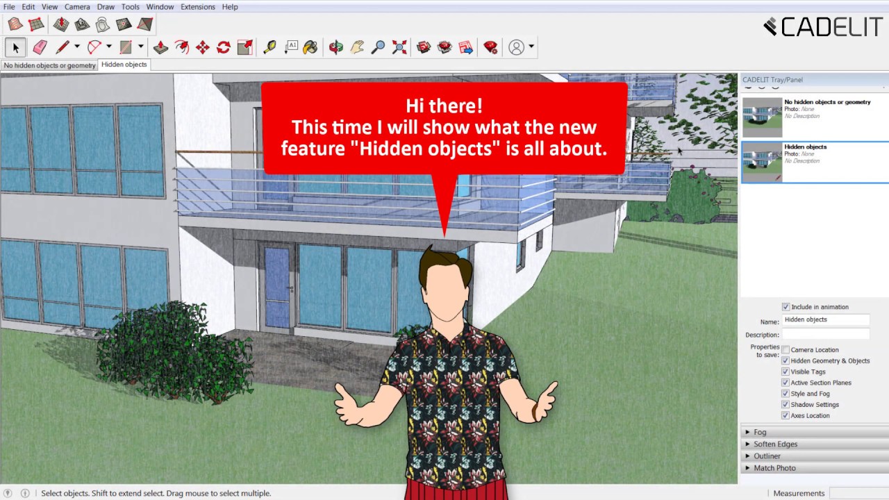 SketchUp Pro 2020 - Hidden objects
