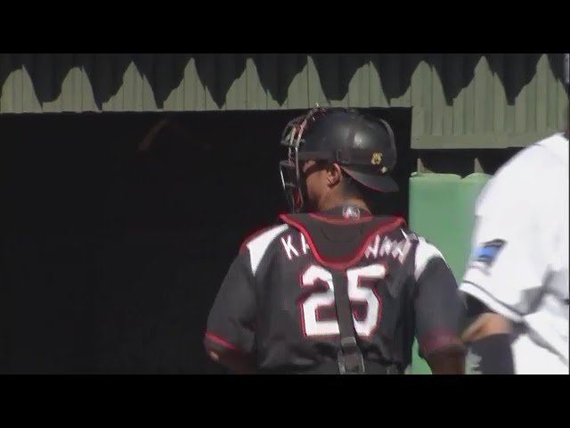 【ファーム】その送球を目に焼き付けろ!! 今季限りで引退表明のマリーンズ・金澤が俊足のライオンズ・鈴木の盗塁を阻止‼ 2018/9/28 L-M(ファーム)