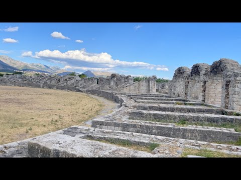 The impressive Amphitheater and other ancient roman ruins of Salona in the near of Split, Croatia