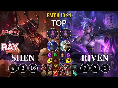 KT Ray Shen vs Riven Top - KR Patch 10.24