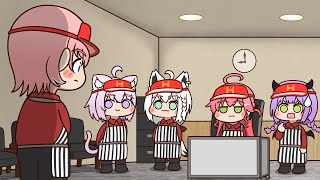 【手描き】ルイ姉 VS トワ様【鷹嶺ルイ/常闇トワ/猫又おかゆ/さくらみこ/白上フブキ/ホロライブ切り抜き/切り抜き漫画】