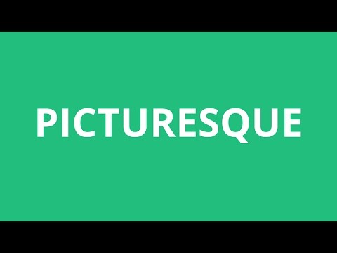 Part of a video titled How To Pronounce Picturesque - Pronunciation Academy - YouTube