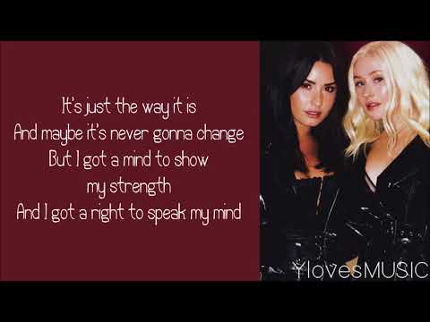 Christina Aguilera ft. Demi Lovato - Fall In Line (Lyrics)