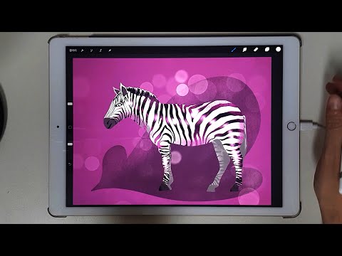Digital drawing. Drawing Zebra with iPad Pro