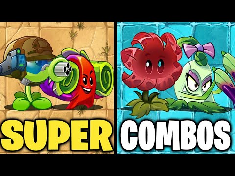 PvZ 2 4 Super Combos Plant Vs Team Zombie - Gatling Pea & Meteor Flower