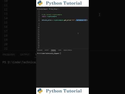 Get Bitcoin Price With Python Python Tutorial