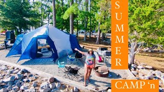 Lakefront Beach Camping Holiday | Ozark Trail FESTIVAL TENT| Kerr Lake NorthBend | Site #161