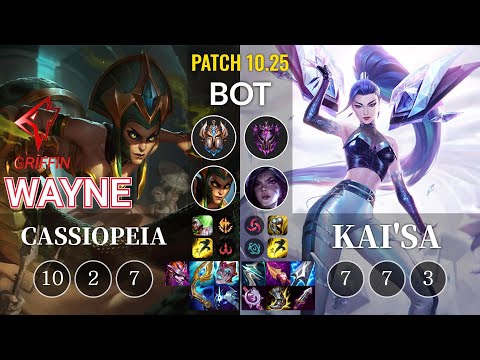 GRF Wayne Cassiopeia vs Kai'Sa Bot - KR Patch 10.25