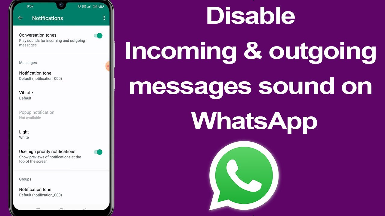 How to play the sounds of incoming and outgoing messages in WhatsApp?
