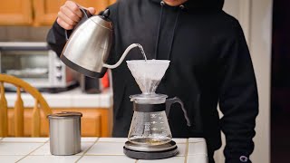 the morning coffee routine (hario v60)