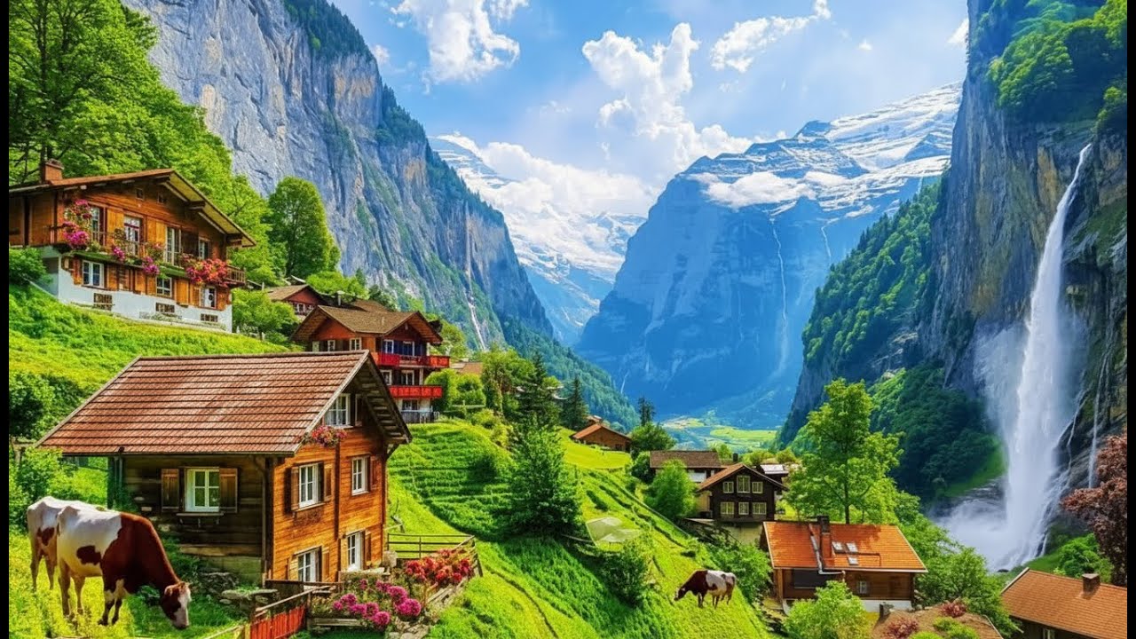 Most beautiful Switzerland village - Walking along the lake