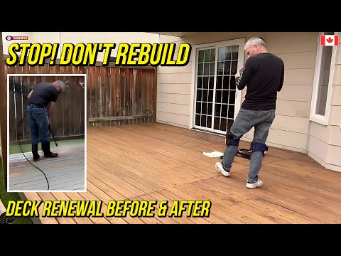 How to Refinish a Worn Deck | Sanding, Pressure Washing & Staining DIY