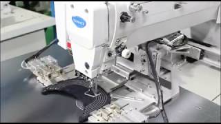 Sewing attachment for visor stitching - helmet device clip video