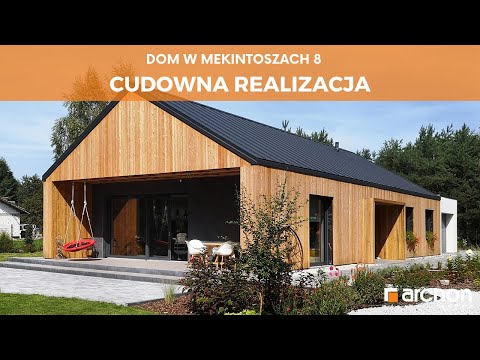 Dom w mekintoszach 8 - Tani dom parterowy w stylu nowoczesnej stodoły I ARCHON+ Projekty Domów