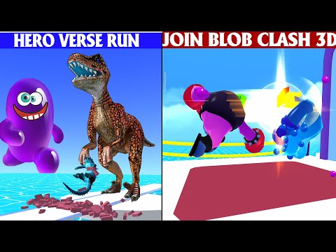 Dino Attack Game vs Join Blob Clash 3D Game IOS Android All Level