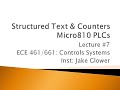 ECE 461 07 Counter Blocks In Structured Text With A Micro810 PLC
