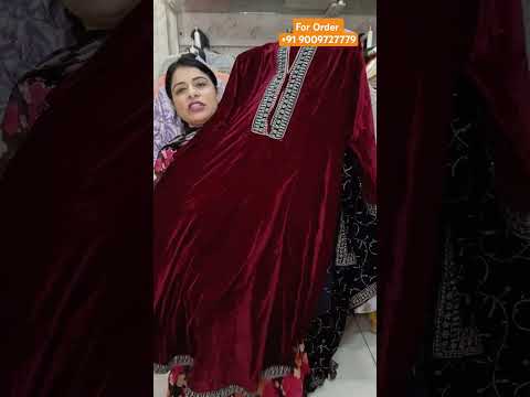 Beautiful Plus Size  Velvet Anarkali 3Pc Dress Sizes Large to 10XL. For Order WA +91 9009727779.