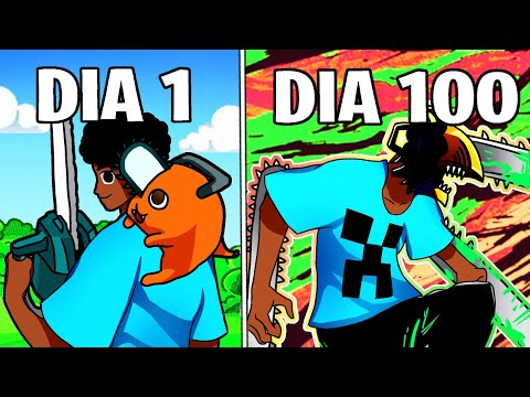 Eu Sobrevivi 100 dias como CHAINSAW MAN no Minecraft