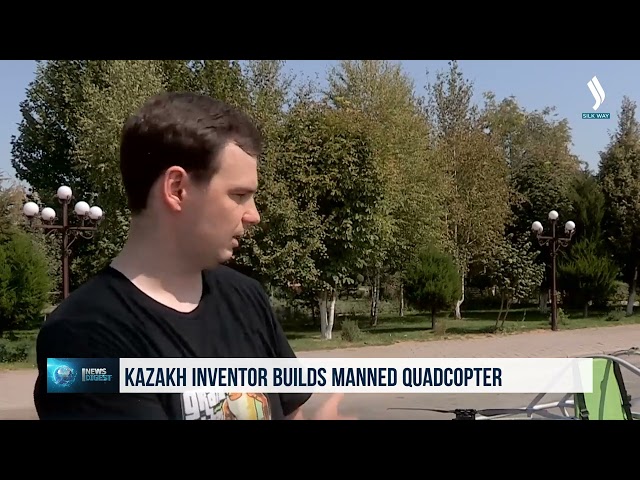 Kazakh inventor builds manned quadcopter