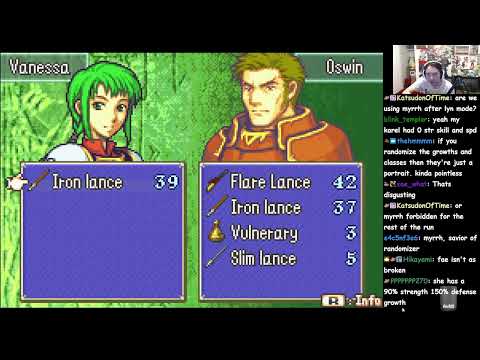 Fire Emblem 7 HHM Randomizer 130% enemy growths Part 2/Final (new run after)
