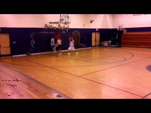 Simeon doing basketball workout drills.
