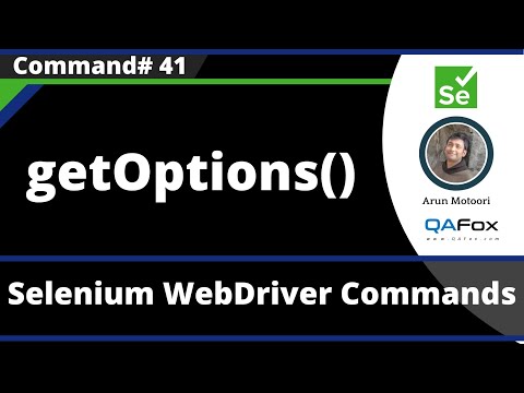 Getoptions Command Selenium Webdriver