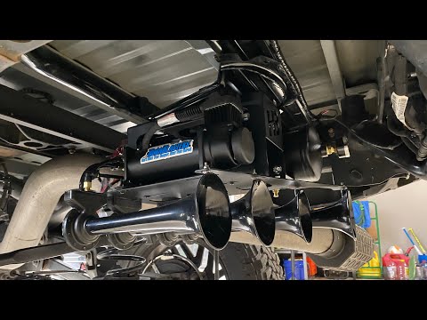 (Part2) HornBlasters 244K Train Horn Install On A 2016 Ram 2500 with Spare Tire Delete Kit.