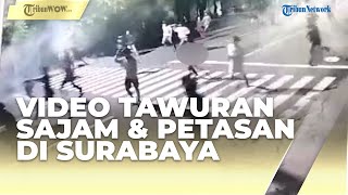 Viral Video Kelompok Pemuda Tawuran Pakai Sajam dan Petasan di Surabaya, Polisi Turun Tangan