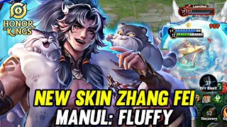 HOK : NEW SKIN ZHANG FEI MANUL FLUFFY GAMEPLAY - HONOR OF KINGS